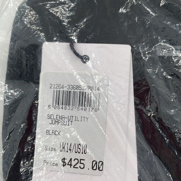 REISS Black Selena Long Sleeve Utility Jumpsuit - Picture 6 of 9